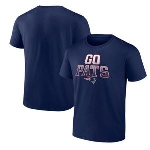 NWT Mens New England Patriots Fanatics Branded Navy GO PATS Heavy Hitter